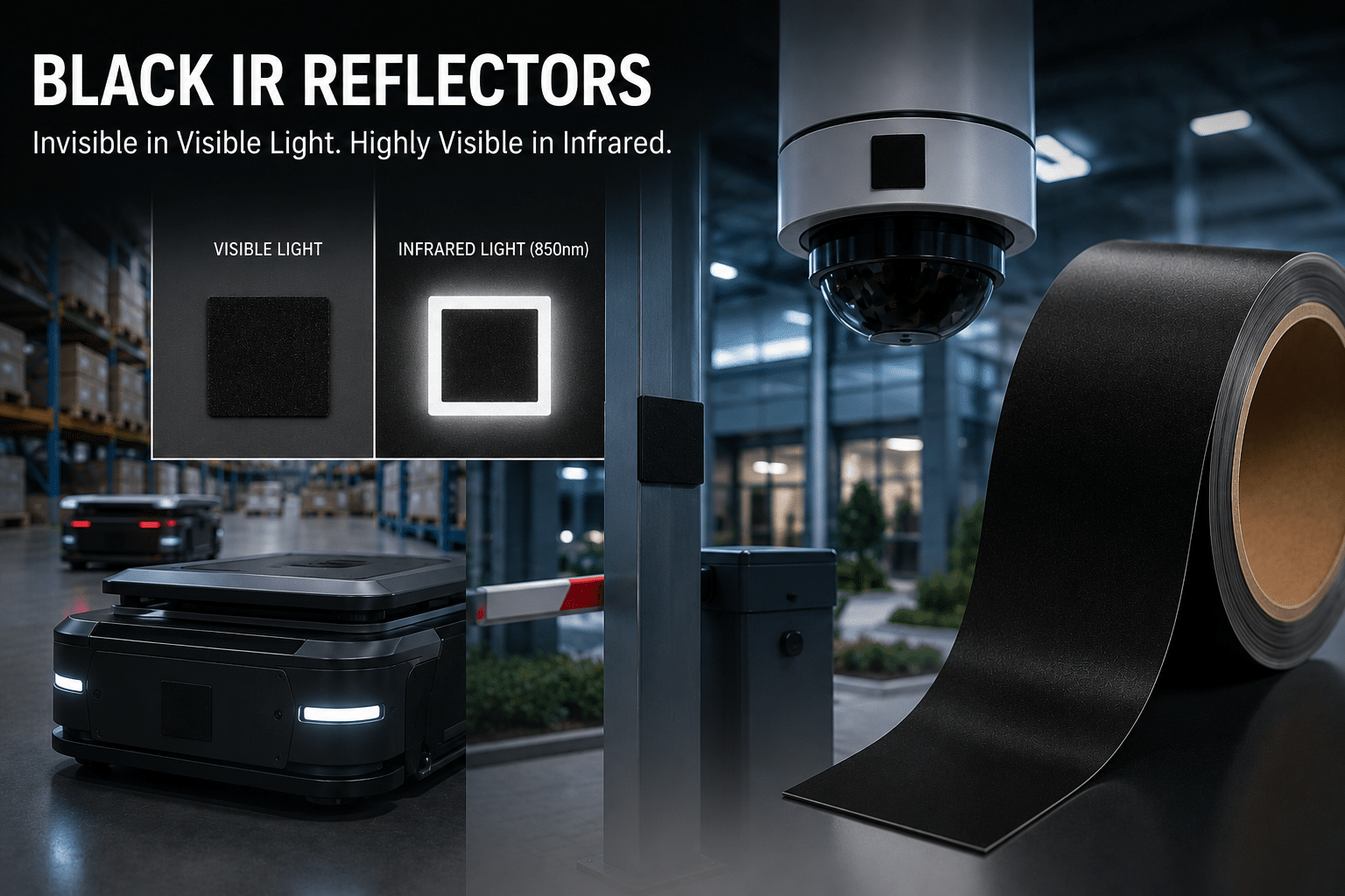 black IR retroreflectors